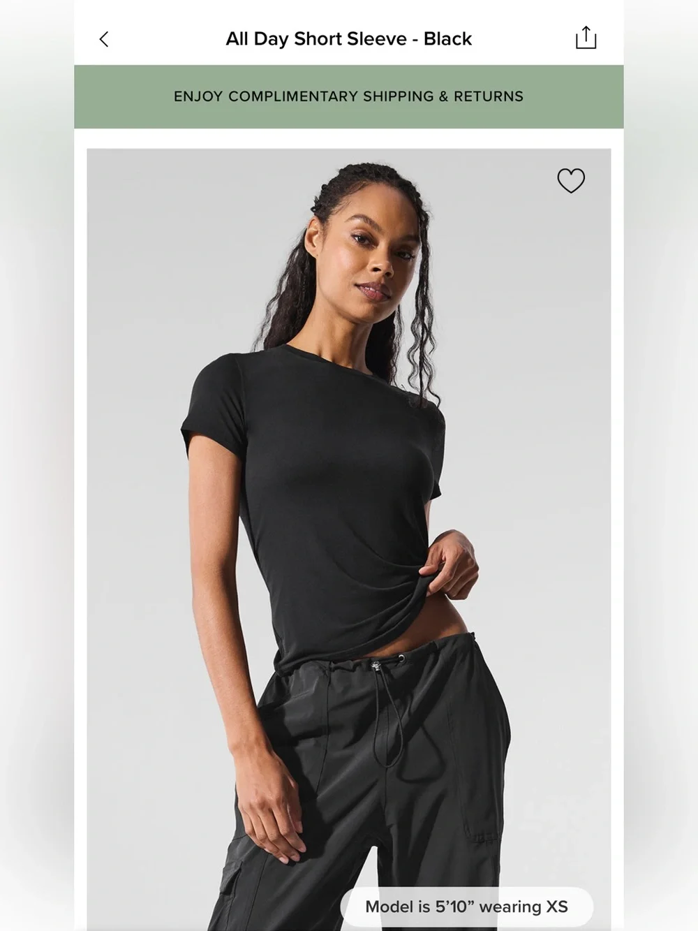 ALO All Day Short Sleeve - black